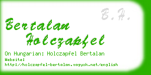 bertalan holczapfel business card